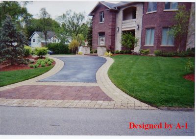 concrete & brick paver driveway