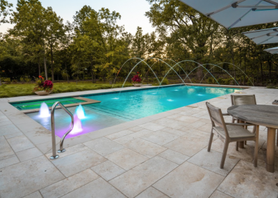 natural stone pool deck installation