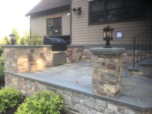 Outdoor Kitchen with brick paver patio